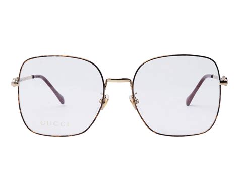 gucci 0883oa|Gucci GG 0883OA 002 Havana Gold Metal Square Eyeglasses .